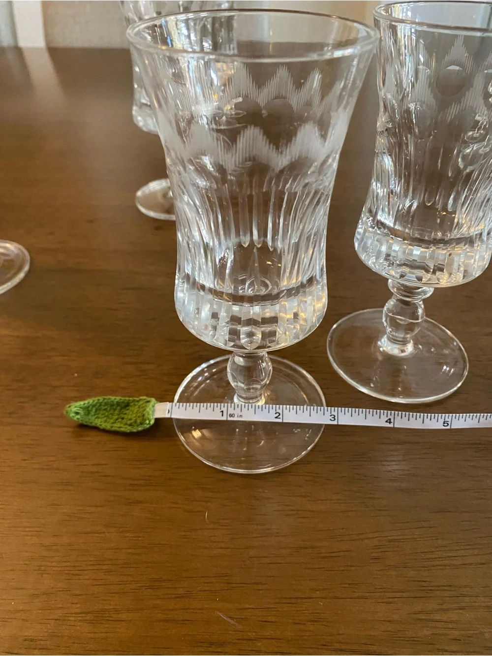 Vintage Cut Goblet Glasses - Clear Stemware from Italy